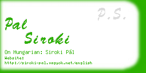 pal siroki business card