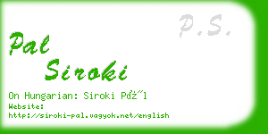 pal siroki business card